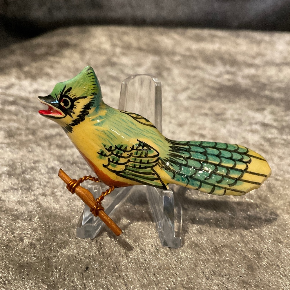 Vintage Takahashi Blue Jay Bird Pin